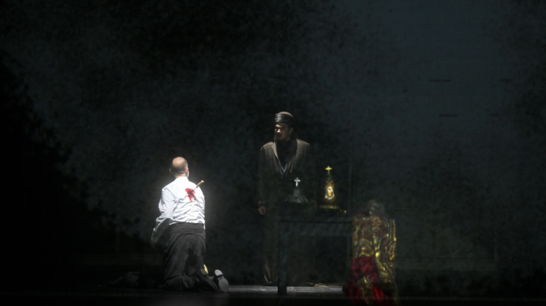 Michael McCown (the Holy Fool) & Alexander Tsymbalyuk (Boris Godunov)